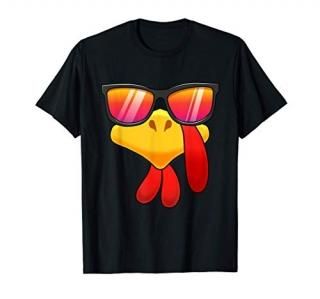 Thanksgiving Turkey Face Sunglasses - Funny Boys Girls Gift T-Shirt