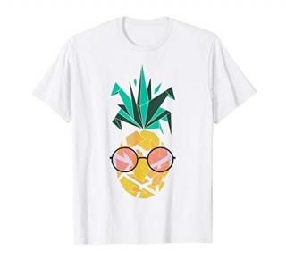 Pineapple Pink Sunglasses Hawaii Aloha Face Illustration T-Shirt