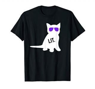Funny Saying We Lit Kitty Cat Animal Sunglasses T-Shirt
