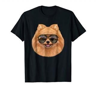 Pomeranian Dog Wearing Swag Aviator Sunglass - T-Shirt