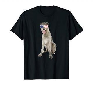 Irish Wolfhound Wearing Sunglasses 4th Of July Dog T-Shirt
