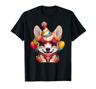 Welsh Corgi in Sunglasses Birthday T-Shirt