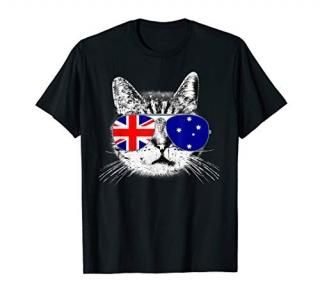 Australian Flag Australia Cat Sunglasses Men Women Gift T-Shirt