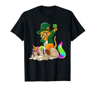 Cat Unicorn Leprechaun St Patricks Day Caticorn Kitty Lover T-Shirt