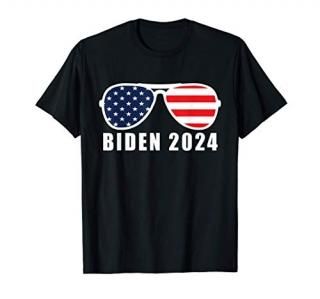 Biden 2024 Aviator Sunglasses American Flag Unisex Gift Idea T-Shirt