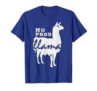 NoProb Llama Wearing Sunglasses Funny Llama T-Shirt