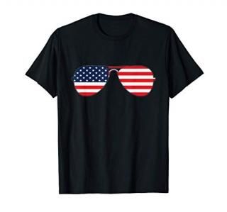 Joe Biden Aviator Sunglasses Patriotic USA Flag T-Shirt