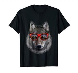 T-Shirt Wolf in Retro Sunglass Frame Wolves