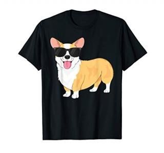 Vintage Cool Corgi T-Shirt for Boys Kids Dog Sunglasses T-Shirt