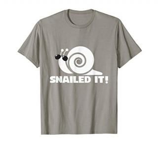 Snailed It Funny Lazy Slow Snail in Sunglasses T-Shirt