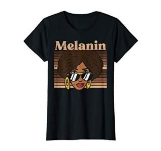 Melanin Afro Woman Sunglasses Black Pride Girls Women Gift T-Shirt