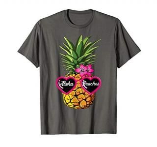 Pineapple Sunglasses Funny Aloha Beaches Hawaiian Hawaii T-Shirt