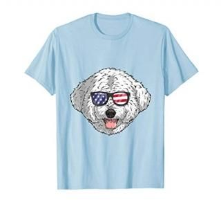 Bichon Frise Dog Sunglasses USA 4th Of July Puppy T-Shirt