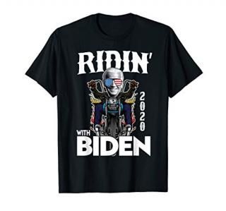 Ridin' With Biden 2020 Cool Biker Joe USA Sunglasses T-Shirt