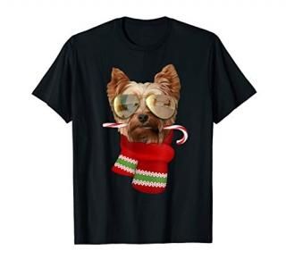 Yorkie shirt Terrier Christmas Gift Dog Lovers Sunglasses T-Shirt