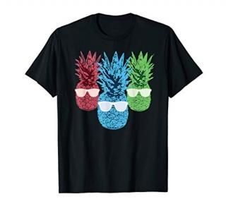 Funny Pineapple Tshirt Retro Pineapples Summer Sunglass