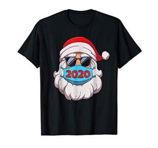 Santa In Sunglasses Wearing Mask Funny Christmas 2020 T-Shirt