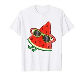 Melon Summer Fruit Sunglasses On Watermelon T-Shirt
