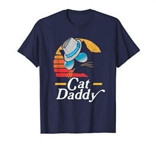 Cat Daddy Vintage Eighties Style Fedora & Sunglasses Retro T-Shirt