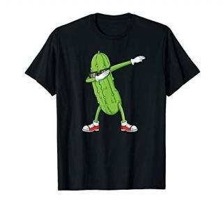 Dabbing pickle wearing sunglasses funny gift T-Shirt