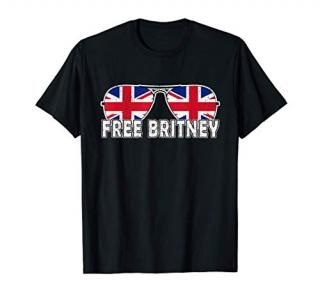 Free Britney UK Flag Sunglasses #freebritney Vintage Graphic T-Shirt