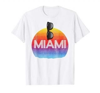 Miami Sunglasses Cool Summery Style - White T-Shirt