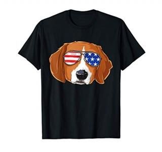 Beagle 4th of July Sunglasses Men Women USA American Flag T-Shirt