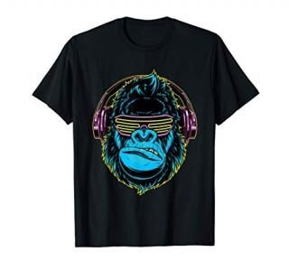 Dj Gorilla Sunglasses Headphones Music T-Shirt