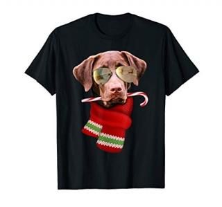Chocolate Labrador Christmas Gift for Dog Lovers Sunglasses T-Shirt