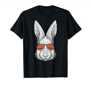 Bunny Wearing Pumpkin Sunglasses  Halloween Rabbit T-Shirt