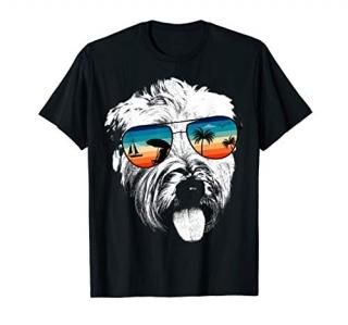 SOFT COATED WHEATEN TERRIER With Glasses Sunglasses Retro T-Shirt