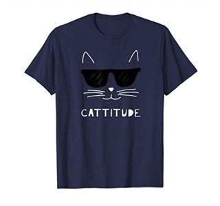 Cattitude Funny cat attitude sunglasses T-Shirt