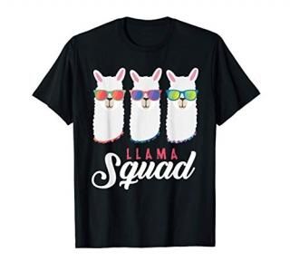 Llama Squad Cool Alpaca Friendship Sunglasses Zoo Party Gift T-Shirt