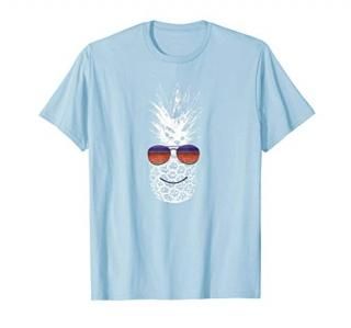 Cute Sunglass Pineapple Tshirt Funny Smiling Pineapple Shirt