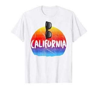 California Sunglasses Cool Summery Style - White T-Shirt