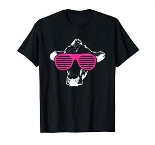 Cow Funny Sunglasses Vintage Retro Dairy Farm Cattle Livesto T-Shirt