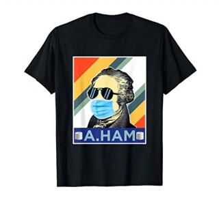 Funny Alexander Hamilton Wearing Sunglasses and Mask Vintage T-Shirt
