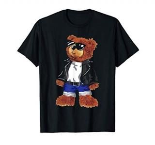 Cool Cute Teddy Bear with Sunglasses Leather Jacket & Jeans T-Shirt