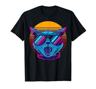 Cat w. Sunglasses  Retro Vaporwave Aesthetic Art Graphic T-Shirt