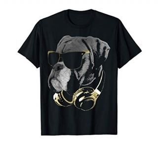 Boxer Dog WIth Sunglasses And Headphones T-Shirt