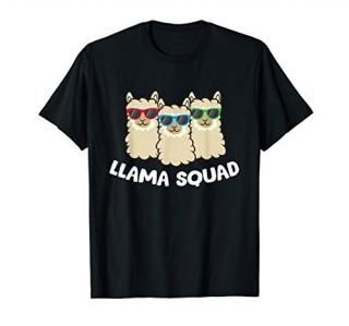 Llama Squad Team Llama Matching Sunglasses Love Llamas T-Shirt