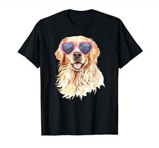 Golden Retriever Shirt Funny Dog With Sunglasses T-Shirt