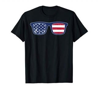 American Flag Sunglasses Retro Vintage T-Shirt