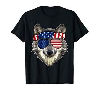 American Sunglasses Wolf 4th of July Awesome USA Gift T-Shirt