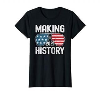 Womens Making History Inauguration 2021 Biden Harris Sunglasses T-Shirt