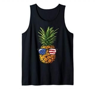 Pineapple Sunglasses 4th of July Men Women Aloha Beaches Tank Top