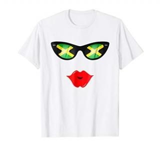 Jamaican Flag Sunglasses Lips T-shirt Jamaica Shirt