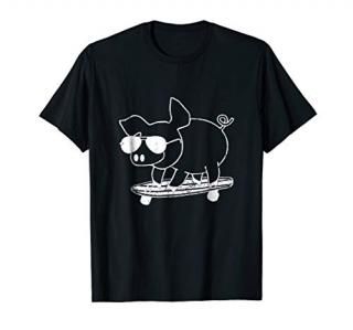 Pig on a Skateboard With Sunglasses Shirt