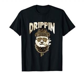 Funny Drippin Hip Hop Sunglasses Chain Weed Gangster Panda T-Shirt