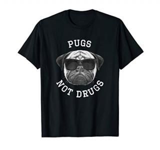 Pugs Not Drugs - Funny Pug with Sunglasses for Dog Lovers T-Shirt